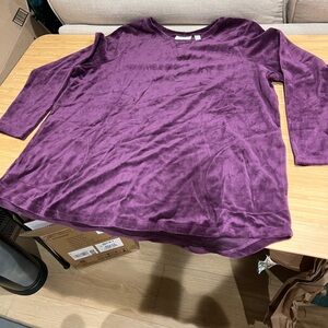 💜 D&Co Active Purple Velour Tunic – 1X 💜